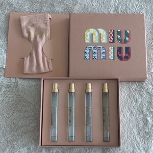 BNNW Miu Miu Fragrance Set with Gold and Pink Details